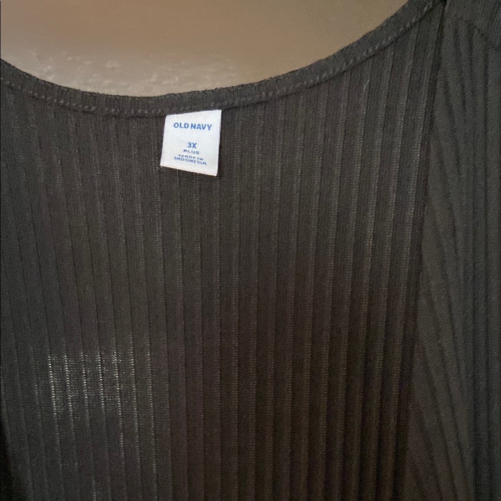 Old Navy Charcoal Ribbed Blouse